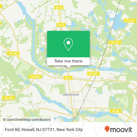 Mapa de Ford Rd, Howell, NJ 07731