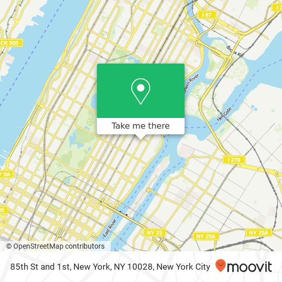 Mapa de 85th St and 1st, New York, NY 10028