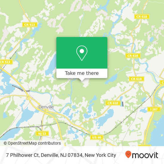 Mapa de 7 Philhower Ct, Denville, NJ 07834