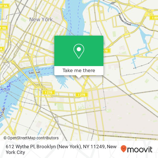 Mapa de 612 Wythe Pl, Brooklyn (New York), NY 11249