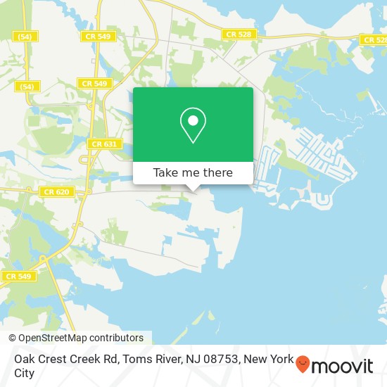 Oak Crest Creek Rd, Toms River, NJ 08753 map