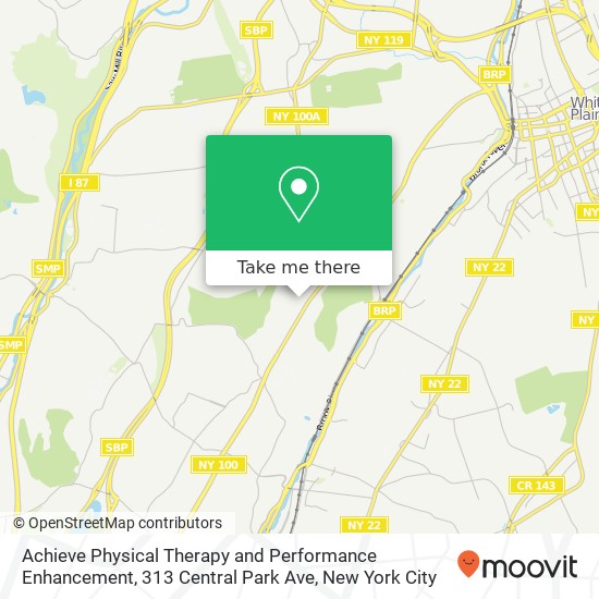 Achieve Physical Therapy and Performance Enhancement, 313 Central Park Ave map