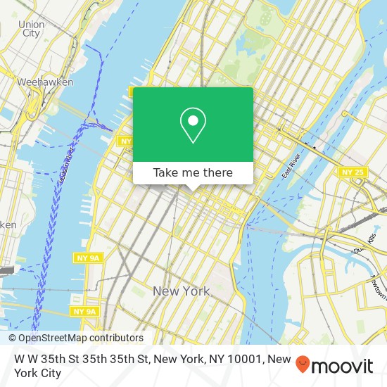 Mapa de W W 35th St 35th 35th St, New York, NY 10001