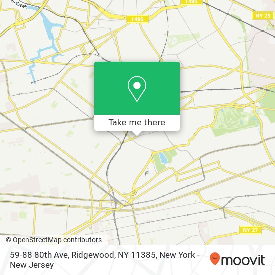 Mapa de 59-88 80th Ave, Ridgewood, NY 11385