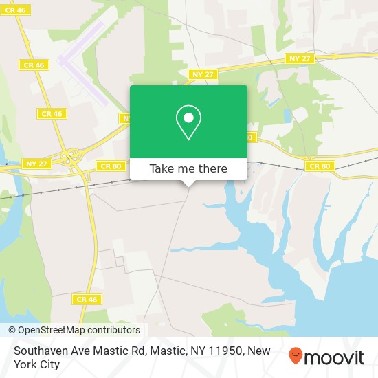 Southaven Ave Mastic Rd, Mastic, NY 11950 map