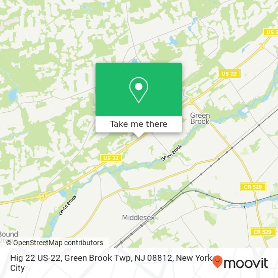 Mapa de Hig 22 US-22, Green Brook Twp, NJ 08812