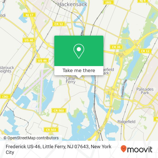 Frederick US-46, Little Ferry, NJ 07643 map