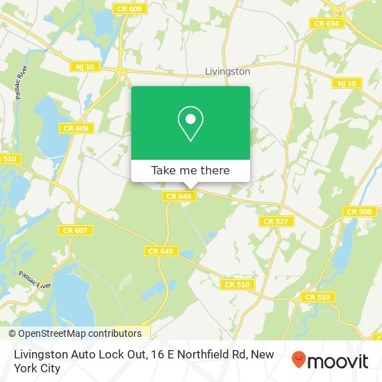 Mapa de Livingston Auto Lock Out, 16 E Northfield Rd
