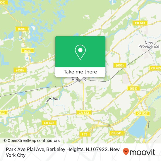 Park Ave Plai Ave, Berkeley Heights, NJ 07922 map