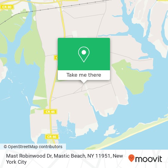 Mapa de Mast Robinwood Dr, Mastic Beach, NY 11951