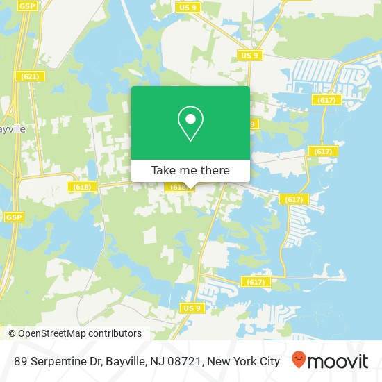 Mapa de 89 Serpentine Dr, Bayville, NJ 08721