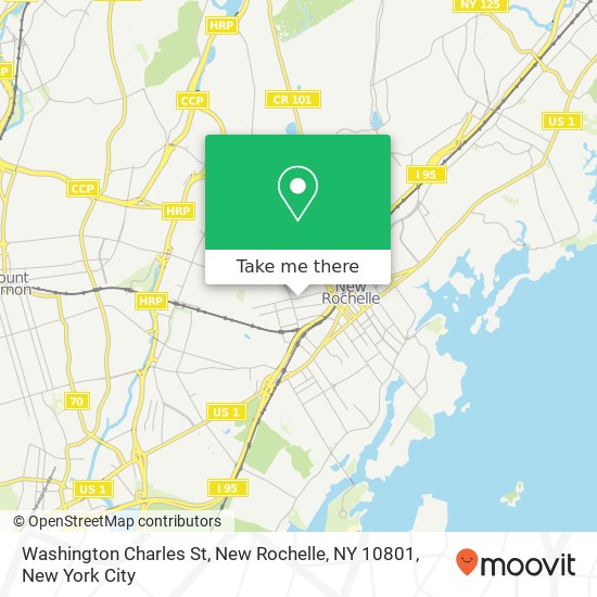 Mapa de Washington Charles St, New Rochelle, NY 10801