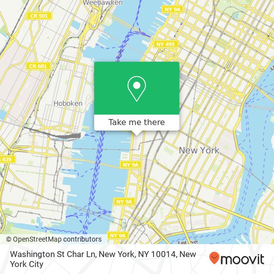 Mapa de Washington St Char Ln, New York, NY 10014