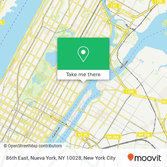 Mapa de 86th East, Nueva York, NY 10028