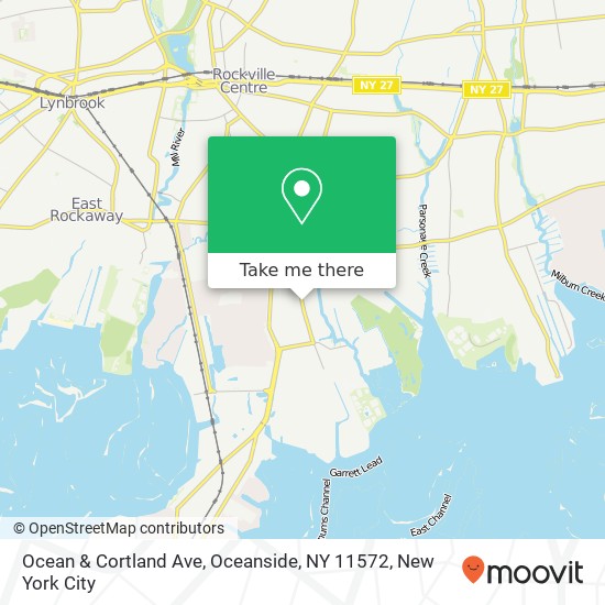 Ocean & Cortland Ave, Oceanside, NY 11572 map