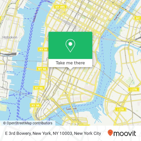 Mapa de E 3rd Bowery, New York, NY 10003