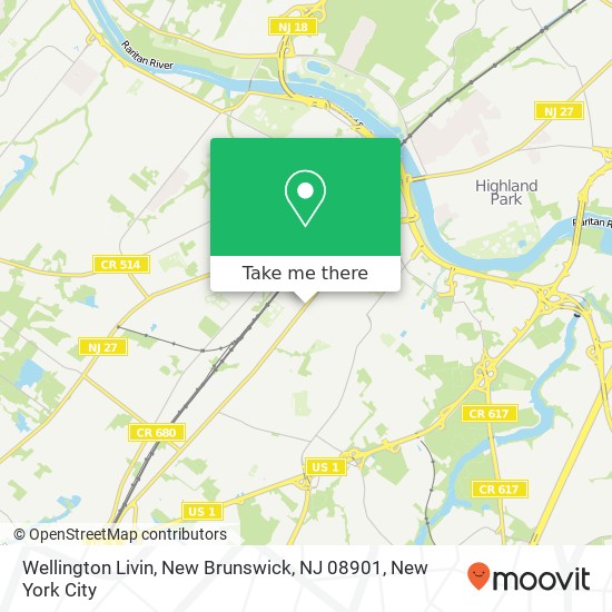 Mapa de Wellington Livin, New Brunswick, NJ 08901