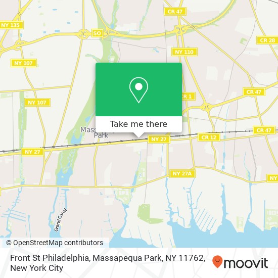 Mapa de Front St Philadelphia, Massapequa Park, NY 11762