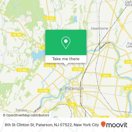 Mapa de 8th St Clinton St, Paterson, NJ 07522