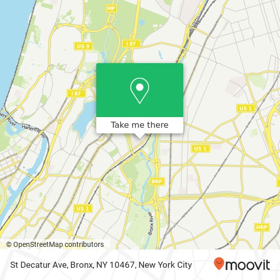 Mapa de St Decatur Ave, Bronx, NY 10467