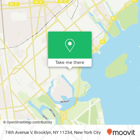 Mapa de 74th Avenue V, Brooklyn, NY 11234