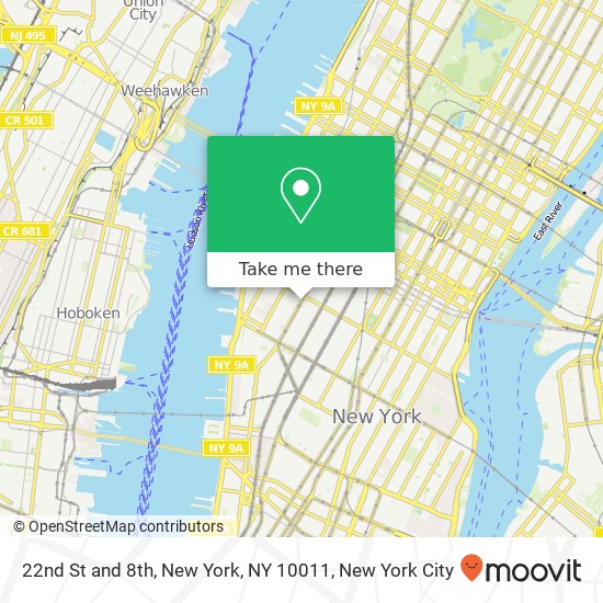 Mapa de 22nd St and 8th, New York, NY 10011