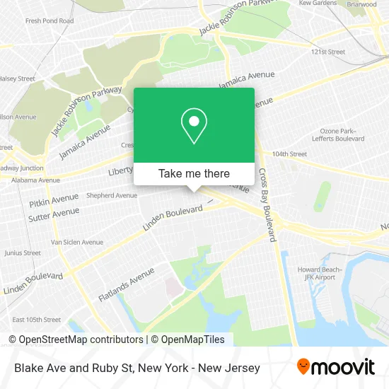 Blake Ave and Ruby St map