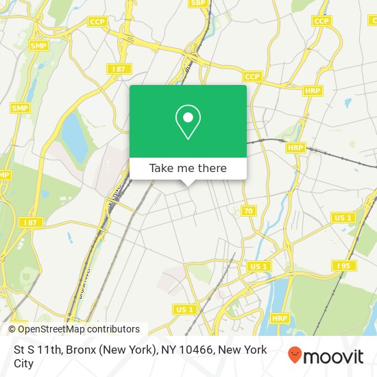 Mapa de St S 11th, Bronx (New York), NY 10466