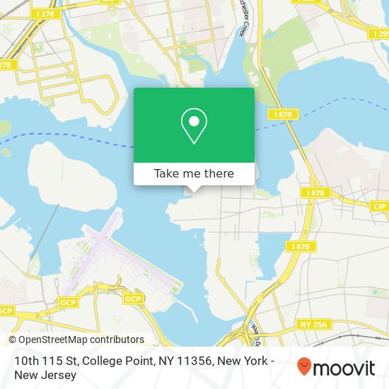 Mapa de 10th 115 St, College Point, NY 11356