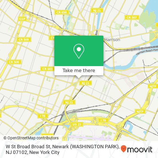 W St Broad Broad St, Newark (WASHINGTON PARK), NJ 07102 map