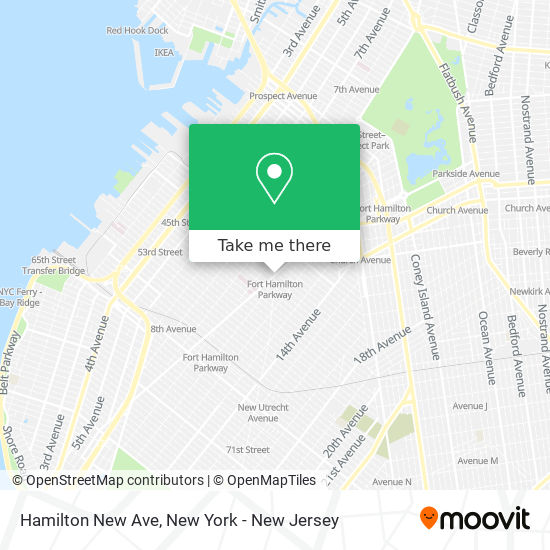 Hamilton New Ave map