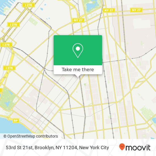 53rd St 21st, Brooklyn, NY 11204 map