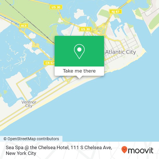 Mapa de Sea Spa @ the Chelsea Hotel, 111 S Chelsea Ave