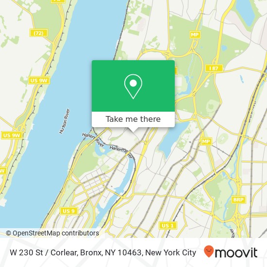 Mapa de W 230 St / Corlear, Bronx, NY 10463