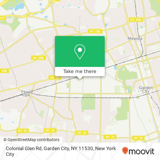 Mapa de Colonial Glen Rd, Garden City, NY 11530