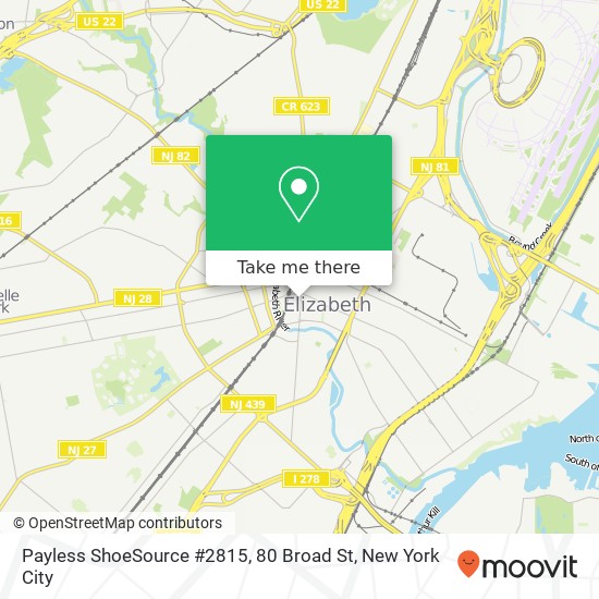 Mapa de Payless ShoeSource #2815, 80 Broad St