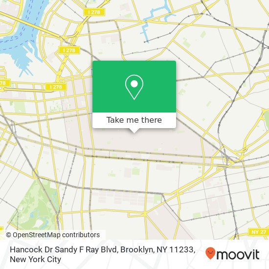 Mapa de Hancock Dr Sandy F Ray Blvd, Brooklyn, NY 11233