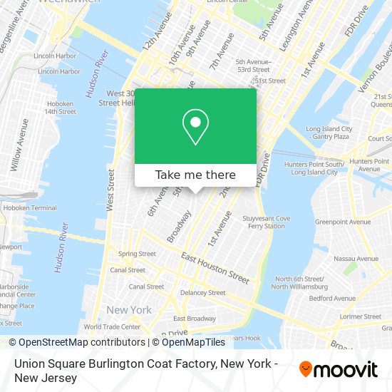 Mapa de Union Square Burlington Coat Factory