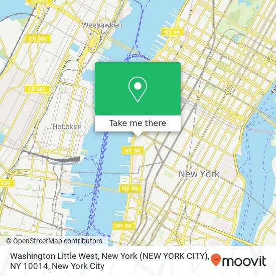 Mapa de Washington Little West, New York (NEW YORK CITY), NY 10014