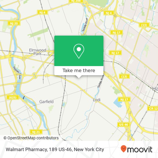 Mapa de Walmart Pharmacy, 189 US-46