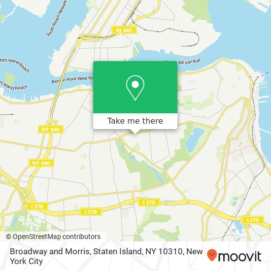 Mapa de Broadway and Morris, Staten Island, NY 10310