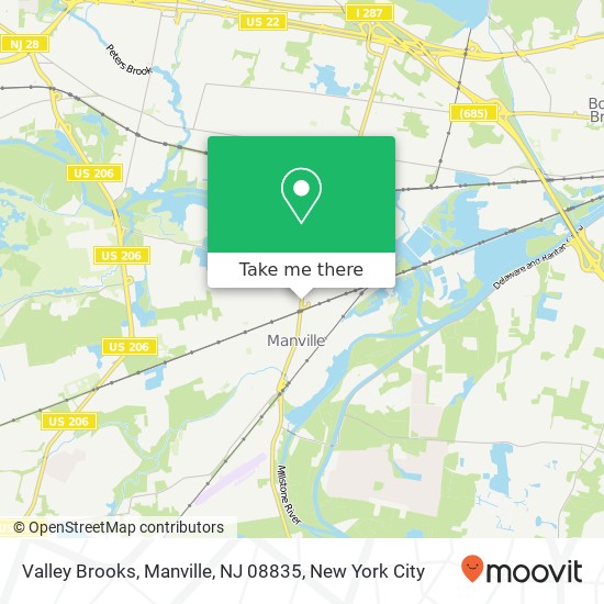 Valley Brooks, Manville, NJ 08835 map