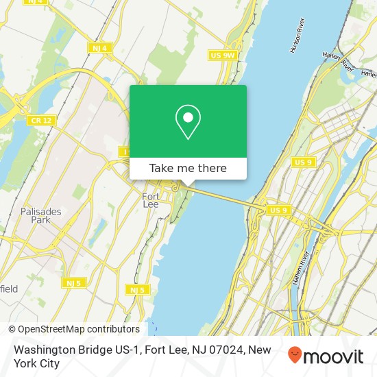 Washington Bridge US-1, Fort Lee, NJ 07024 map