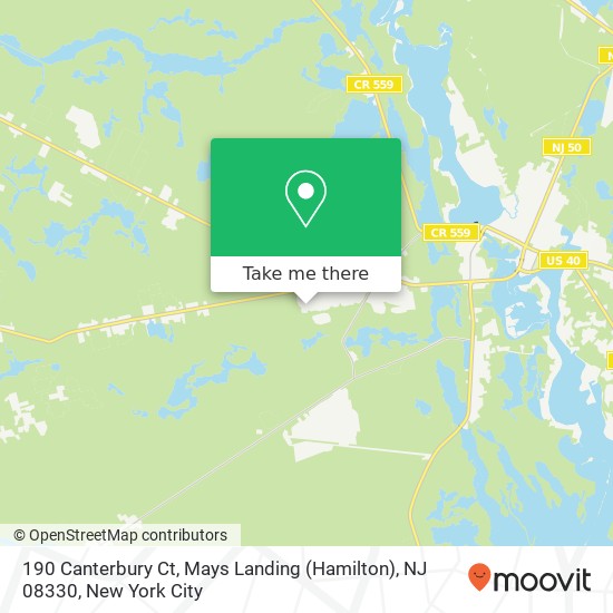 190 Canterbury Ct, Mays Landing (Hamilton), NJ 08330 map