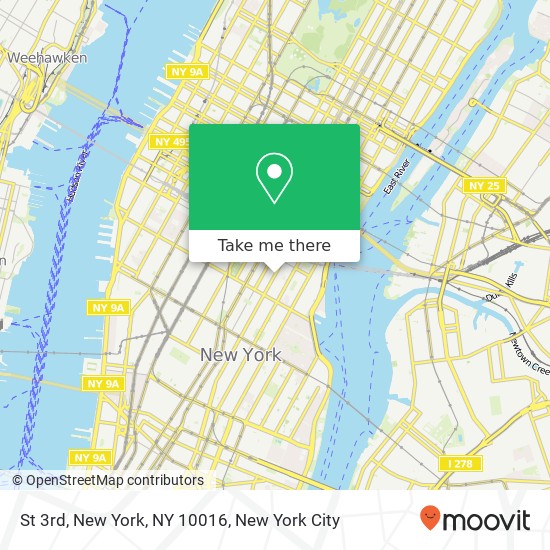 St 3rd, New York, NY 10016 map