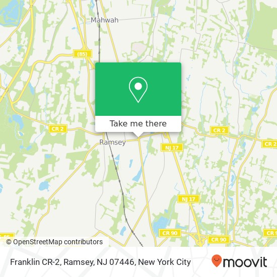 Mapa de Franklin CR-2, Ramsey, NJ 07446