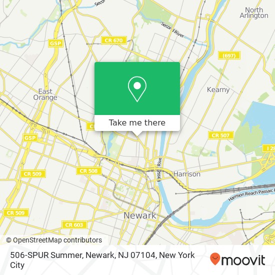 Mapa de 506-SPUR Summer, Newark, NJ 07104