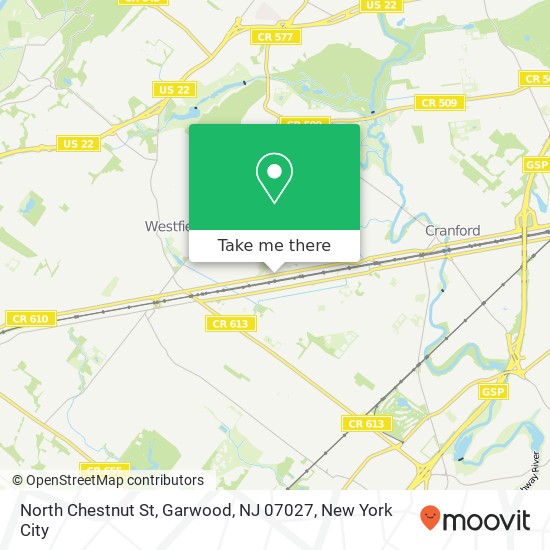 Mapa de North Chestnut St, Garwood, NJ 07027