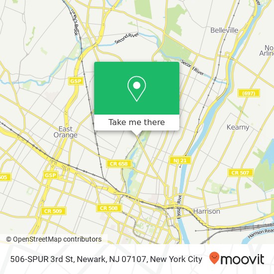 Mapa de 506-SPUR 3rd St, Newark, NJ 07107
