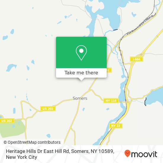 Mapa de Heritage Hills Dr East Hill Rd, Somers, NY 10589